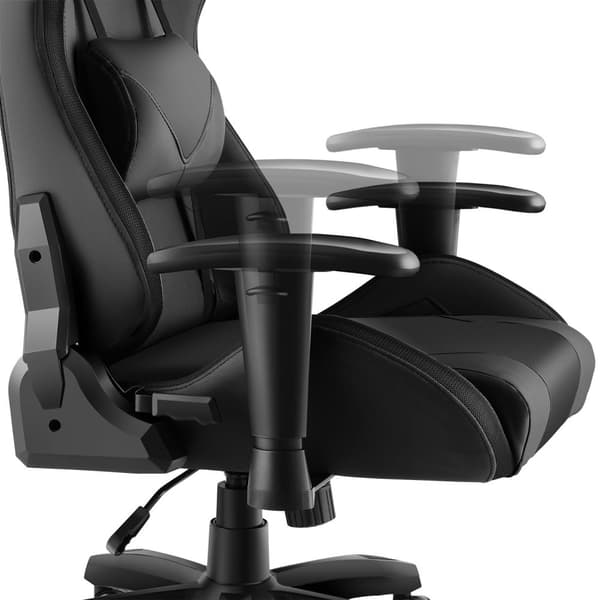 Gamerstol Tartaros, LED, massagefunktion - sort/sort