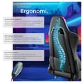 Miniatyrbild 5 av 11: Gamingstol Tartaros, LED, massagefunktion - svart/svart
