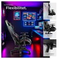 Miniatyrbild 7 av 11: Gamingstol Tartaros, LED, massagefunktion - svart/svart