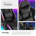 Miniatyrbild 8 av 11: Gamingstol Tartaros, LED, massagefunktion - svart/svart