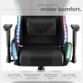 Miniatyrbild 9 av 11: Gamingstol Tartaros, LED, massagefunktion - svart/svart