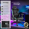 Miniatyrbild 2 av 11: Gamingstol Tartaros, LED, massagefunktion - svart/svart
