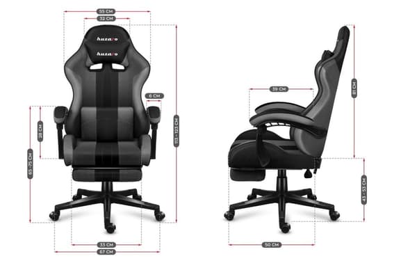 HUZARO FORCE 4.7 GRÅ MESH SPELSTOL