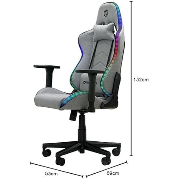 Nacon CH-675RGB spelstol, tyg, grå, stor