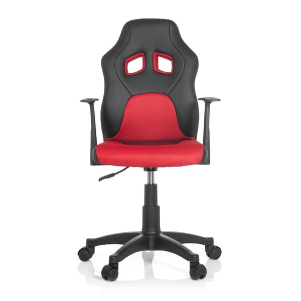 Kontorsstol / Vridbar barnsits TEEN GAME AL svart röd hjh KONTOR
