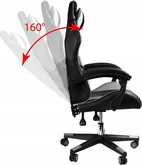 Miljøvenlig Ergonomisk Gamingstol - Hvid, Grå & Lime, Lavet af ECO Læder, Justerbar & Vippbar