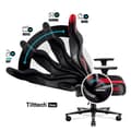 Miniatyrbild 3 av 4: Diablo X-Player 2.0 Gaming Stol Office Gamer Fåtölj 3D Armstöd Lädertyg Kusinkudde (Antracit-Röd, L)