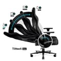 Miniatyrbild 3 av 4: Diablo X-Player 2.0 Gaming Stol Office Gamer Fåtölj 3D Armstöd Lädertygskudde Lumbal Cousin (Svart-Svart, L)