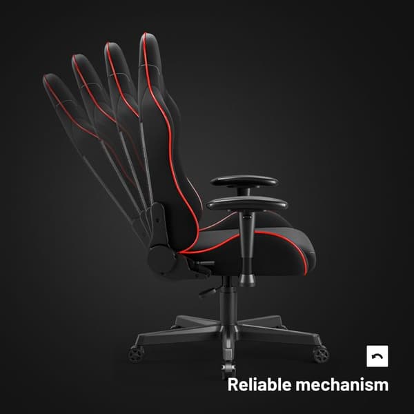 Diablo X-ST4RTER Gaming Chair Gamer Fåtölj Ergonomisk kontorssits 2D Tygöverdrag Armstöd (svarta (LED))
