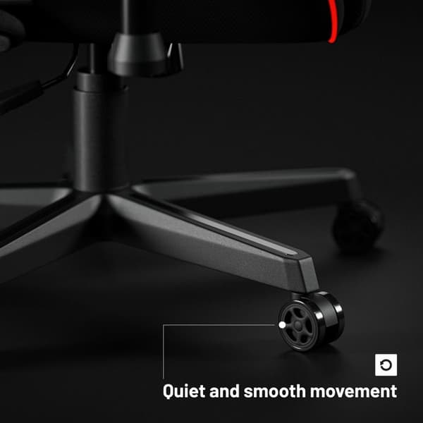 Diablo X-ST4RTER Gaming Chair Gamer Fåtölj Ergonomisk kontorssits 2D Tygöverdrag Armstöd (svarta (LED))