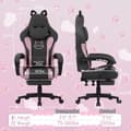 Miniatyrbillede 7 af 8: Sød Gamingstol med Katteører og Massage-Lændestøtte