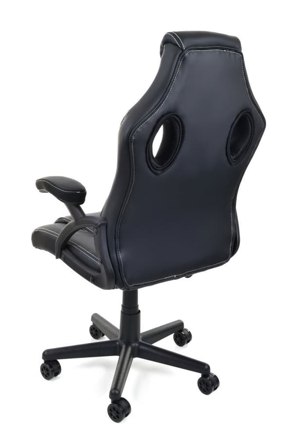 Racer PRO Ergonomisk Kontorsstol - Svart, Ekologiskt Läder & Textil, Justerbar Höjd & Lutning för Hemmaarbetare