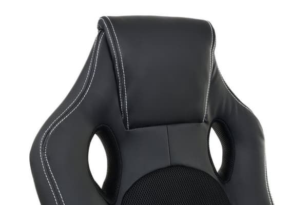 Racer PRO Ergonomisk Kontorsstol - Svart, Ekologiskt Läder & Textil, Justerbar Höjd & Lutning för Hemmaarbetare