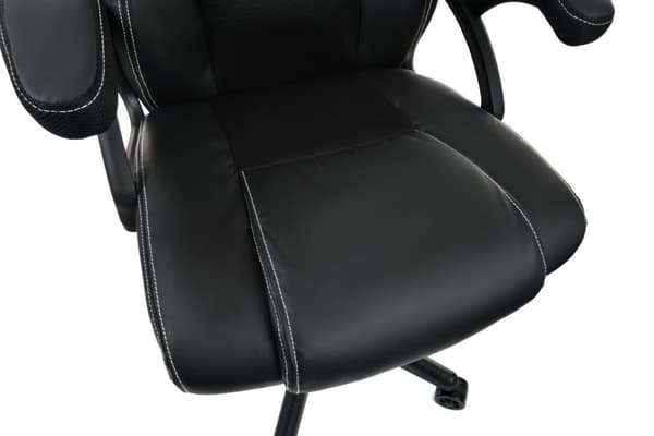 Racer PRO Ergonomisk Kontorsstol - Svart, Ekologiskt Läder & Textil, Justerbar Höjd & Lutning för Hemmaarbetare