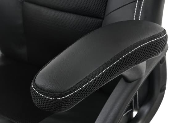 Racer PRO Ergonomisk Kontorsstol - Svart, Ekologiskt Läder & Textil, Justerbar Höjd & Lutning för Hemmaarbetare