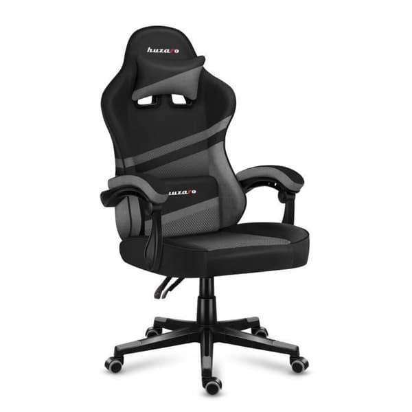HUZARO Force 4.4 ergonomisk spelstol - Grå - Justerbar höjd - Svankstöd - Armstöd - Nackstöd