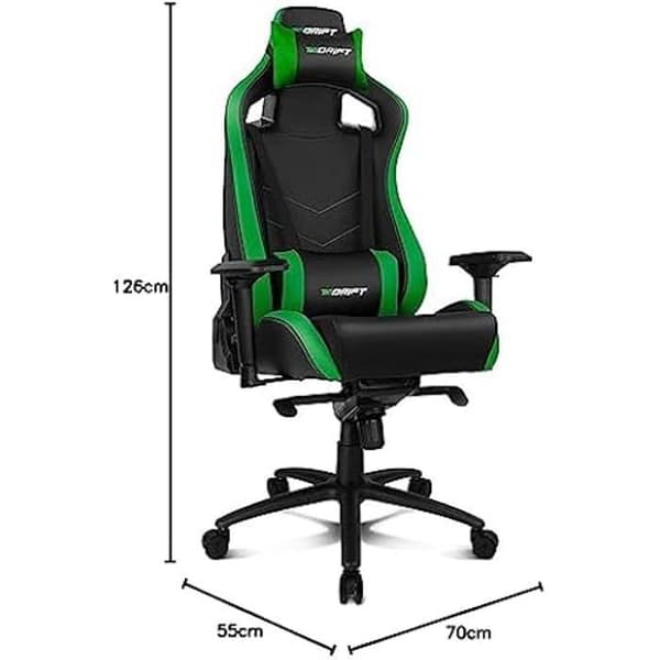DRIFT Gaming Chair DR500 -DR500BG- Stol för professionella spelare, Högkvalitativt läderimitation, Justerbar höjd, Ryggstöd