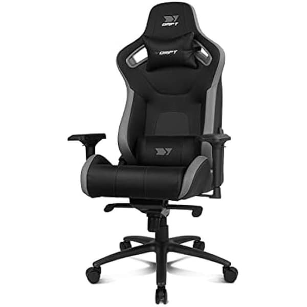 DRIFT GAMING Chair DR600 -DR600BGRAY - Professionell spelstol, konstläder, 4D armstöd, klass 4 kolv, mekanism