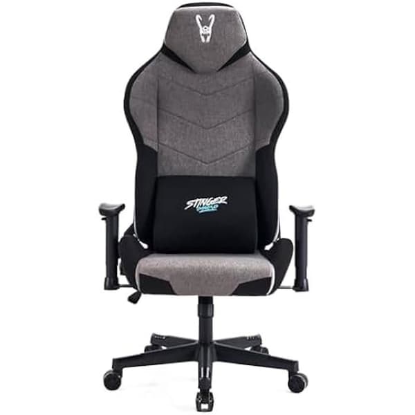 Woxter Stinger StationTitan Dark Kontorsspelstol (gamer, stålaxel, gaslyft, fläckfri tyg, ergonomisk,