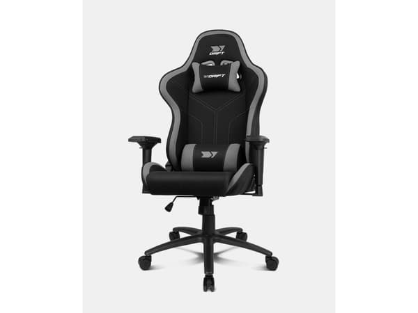 DRIFT DR110BGRAY, Gaming-stol, 150 kg, Polstret Sete, Polstret Rygg, Sort, Metall