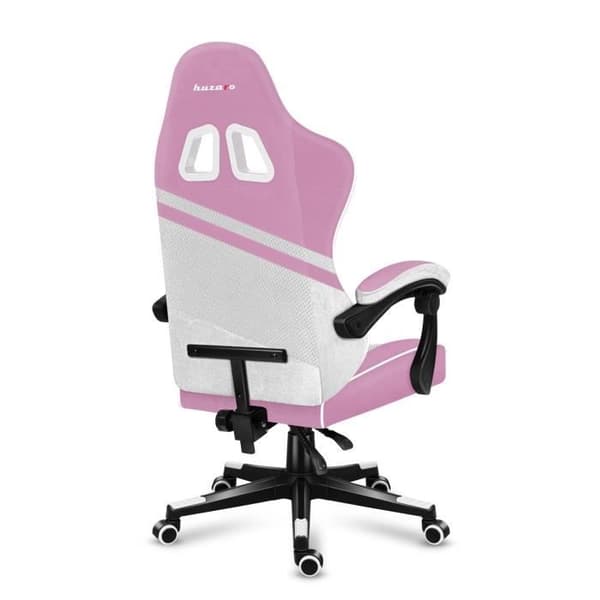 Gaming stol - HUZARO - Force 4.4 - Rosa och vit - Ergonomisk - Vadderade armstöd
