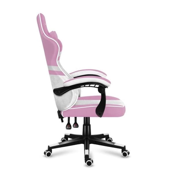 Gaming stol - HUZARO - Force 4.4 - Rosa och vit - Ergonomisk - Vadderade armstöd
