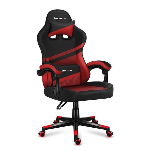 HUZARO FORCE 4.4 Gaming Stol Röd Tyg - Ergonomisk - Justerbar - Vridbar