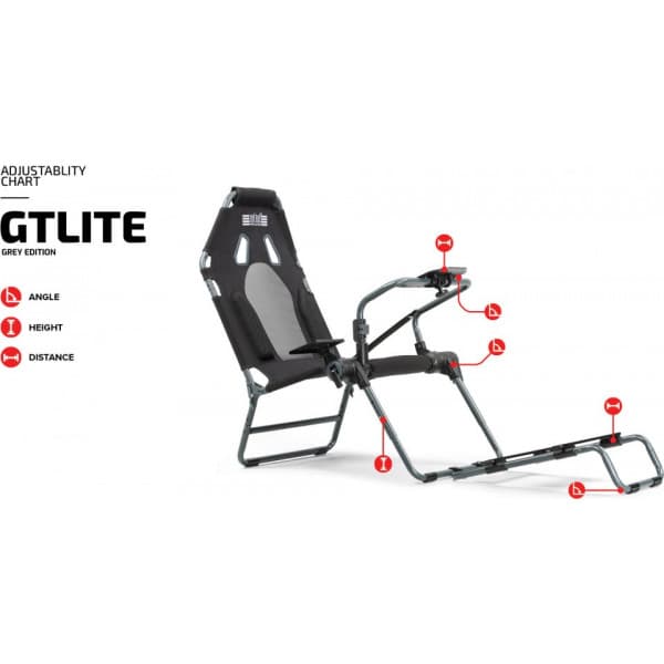 Next Level Racing GTLite racingstol, mörkgrå