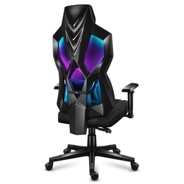Gamingstol - Huzaro - Combat 6.2 - Svart RGB - LED-belysning - 3D-armstöd - Neutralt