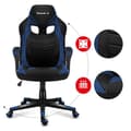 Miniatyrbild 3 av 4: HUZARO Force 2.5 blå Gaming Chair Swivel Gaming Fåtölj ventilerat tyg lutningsmekanism för tillväxt 120-150cm