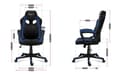Miniatyrbild 4 av 4: HUZARO Force 2.5 blå Gaming Chair Swivel Gaming Fåtölj ventilerat tyg lutningsmekanism för tillväxt 120-150cm