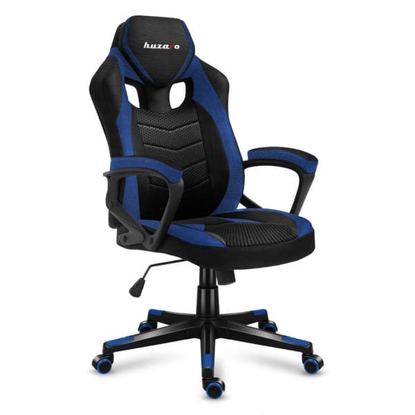 HUZARO Force 2.5 blå Gaming Chair Swivel Gaming Fåtölj ventilerat tyg lutningsmekanism för tillväxt 120-150cm