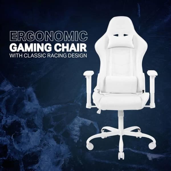 Gamingstol - DELTACO GAMING - GAM-096-W - Höjdjusterbar - Armstöd - Vit