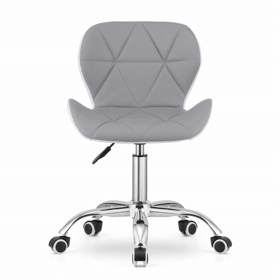 Kontorstol Avola - Ergonomisk - Øko-læder - Grå-Hvid