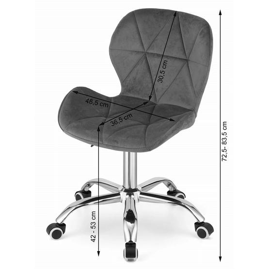 Kontorsstol Avola - Ergonomisk - Sammet - Rosa
