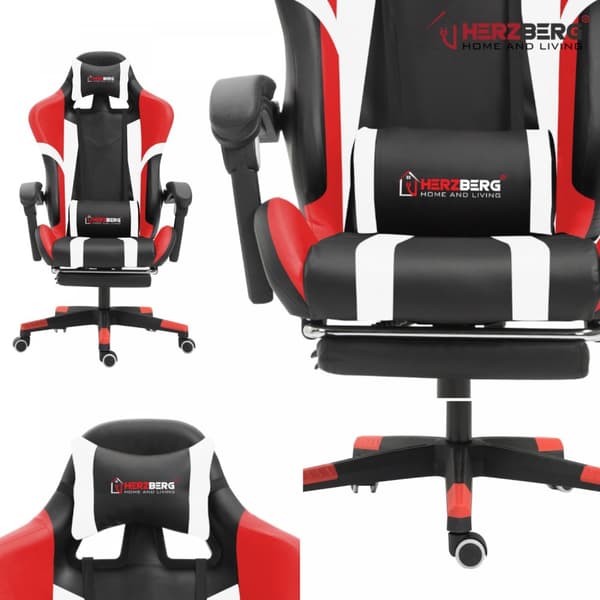 Gamingstol - Kontorsstol med Fotstöd - Stol till Gaming