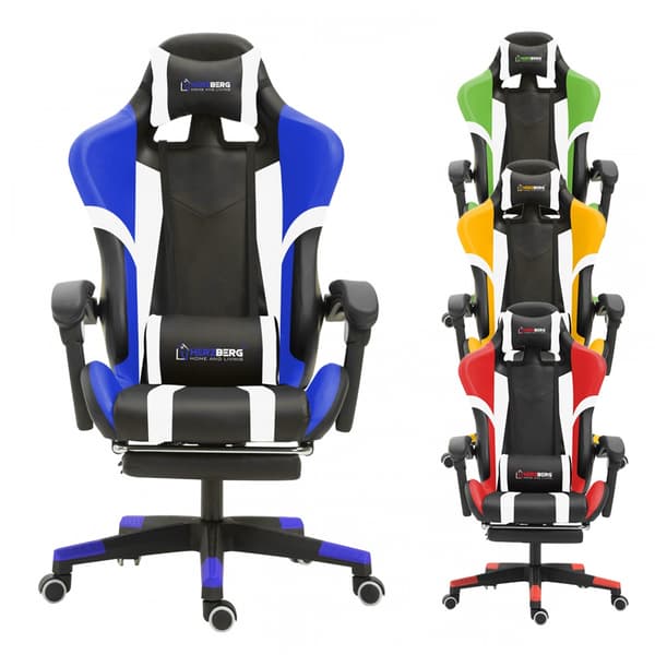 Gamingstol - Kontorsstol med Fotstöd - Stol till Gaming
