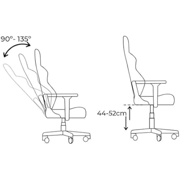 Gaming stol - EDM - Flerfärgad - 35 x 90 x 70 cm - Ryggstöd 70 cm - Vit Svart