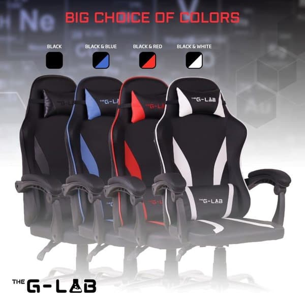 G-Lab – K Seat Neon – Ergonomisk spelstol – 100 % justerbar kontorsstol – Gamerstol med nackstöd och stöd