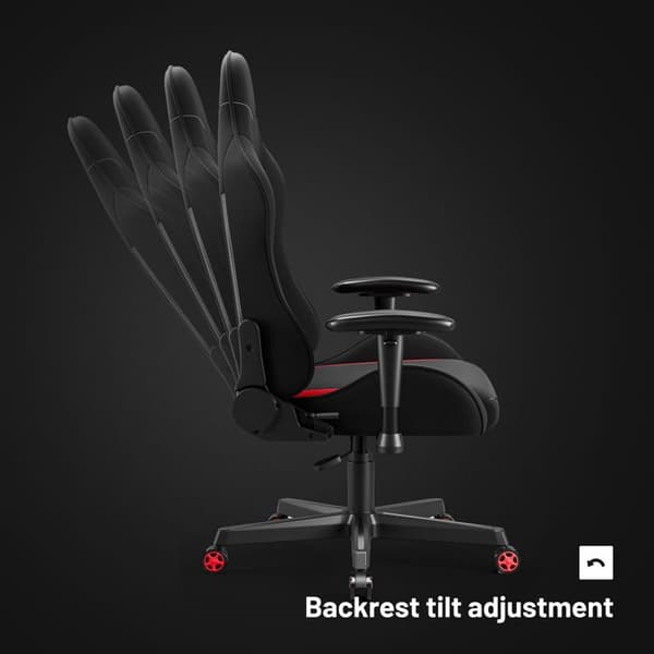 Gaming Chair - DIABLO - Ergonomisk Gamer Fåtölj Tyg som täcker 2D armstöd Lutningsmekanism