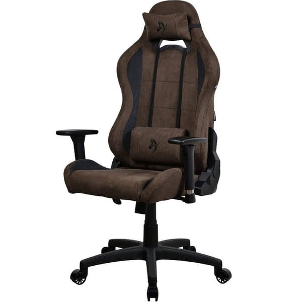 Sittplats för gamers i mjukt mikrofiber med lutbar ryggstöd upp till 165°, justerbar höjd och 3D-armstöd.