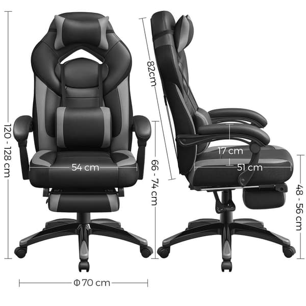 Gaming Stol, SONGMICS, Sort-Rød