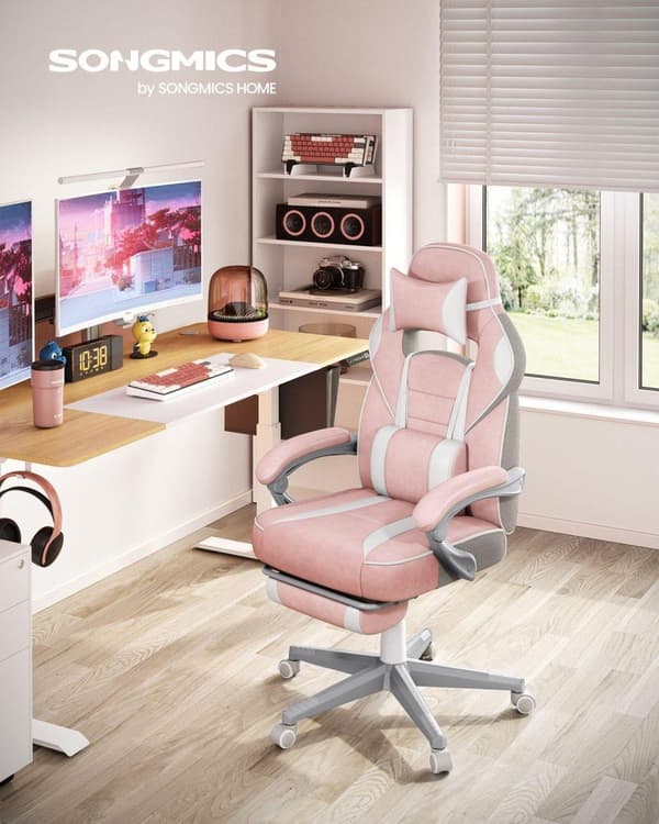 Gamingstol, SONGMICS OBG73BRV1, Sort-Rød