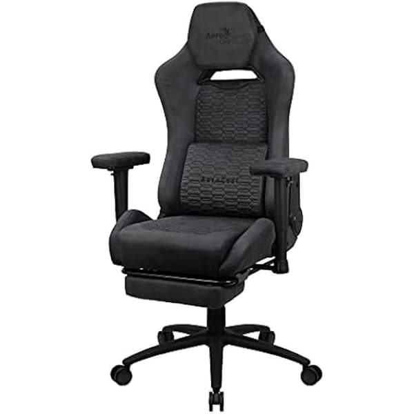 Aerocool ROYALSLATEGR Premium Ergonomic Gaming Stol - Grå - Benstöd - Aerosuede Technology