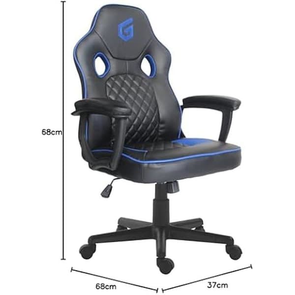 Spelstol - CONCEPTRONIC - EYOTA03B - Svart/Blå - Höjdjusterbar - Ergonomisk design