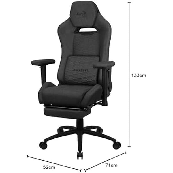 Premium Ergonomic Gaming Stol - AEROCOOL - ROYALASHBK - Benstöd - Aeroweave-teknik - Svart