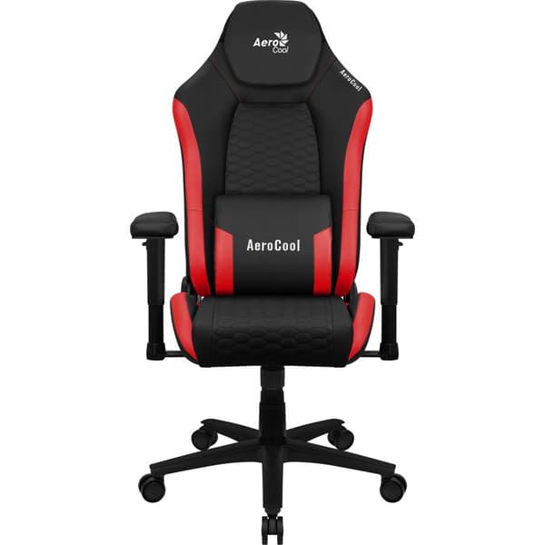 Spelstol - Aerocool - Crown Air - Röd/svart konstläder - Höjdjusterbar - Ergonomisk