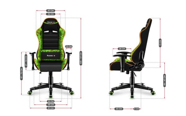 HUZARO Ranger 6.0 Pixel Mesh spelstol Ergonomisk spelfåtölj Höjdjusterbar vridbar, lutande svankstöd