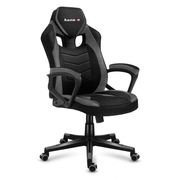 HUZARO FORCE 2.5 Grå Gaming Stol, Tyg Kontorsstol, PC-spel, Ergonomisk, Justerbar, Vridbar, Armstöd, Gamer