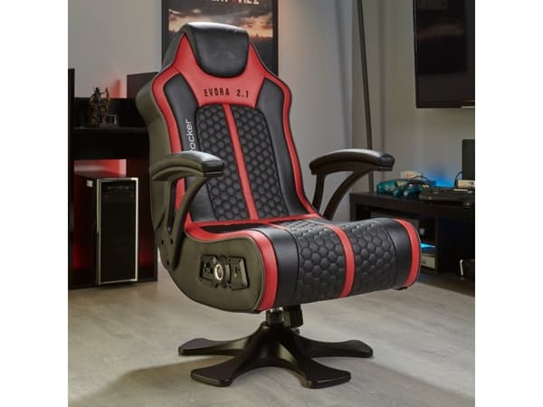 X Rocker 2020014 Videospillstolkonsoll Gamingstol Polstret sete Svart - Rød (2020014)